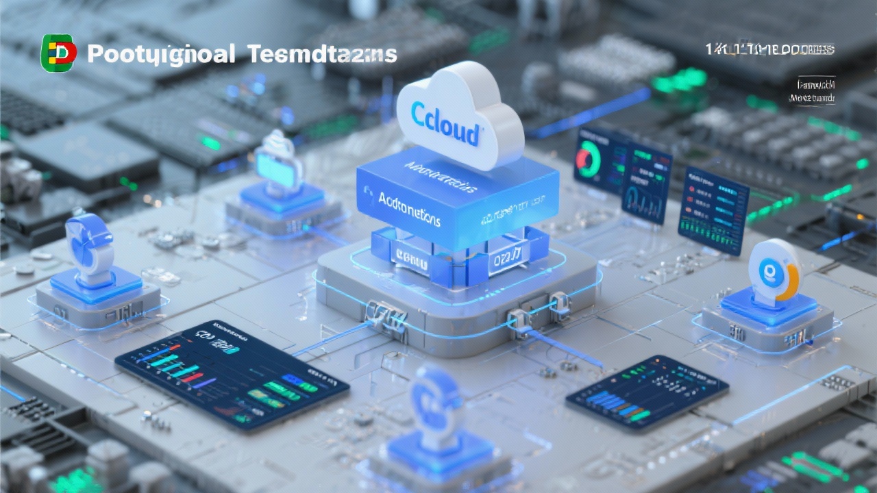 Close-up perspective of marketing technology stack diagram featuring CRM integrations, automation workflows, and insight dashboards connected through secure cloud architecture for Portuguese brands.